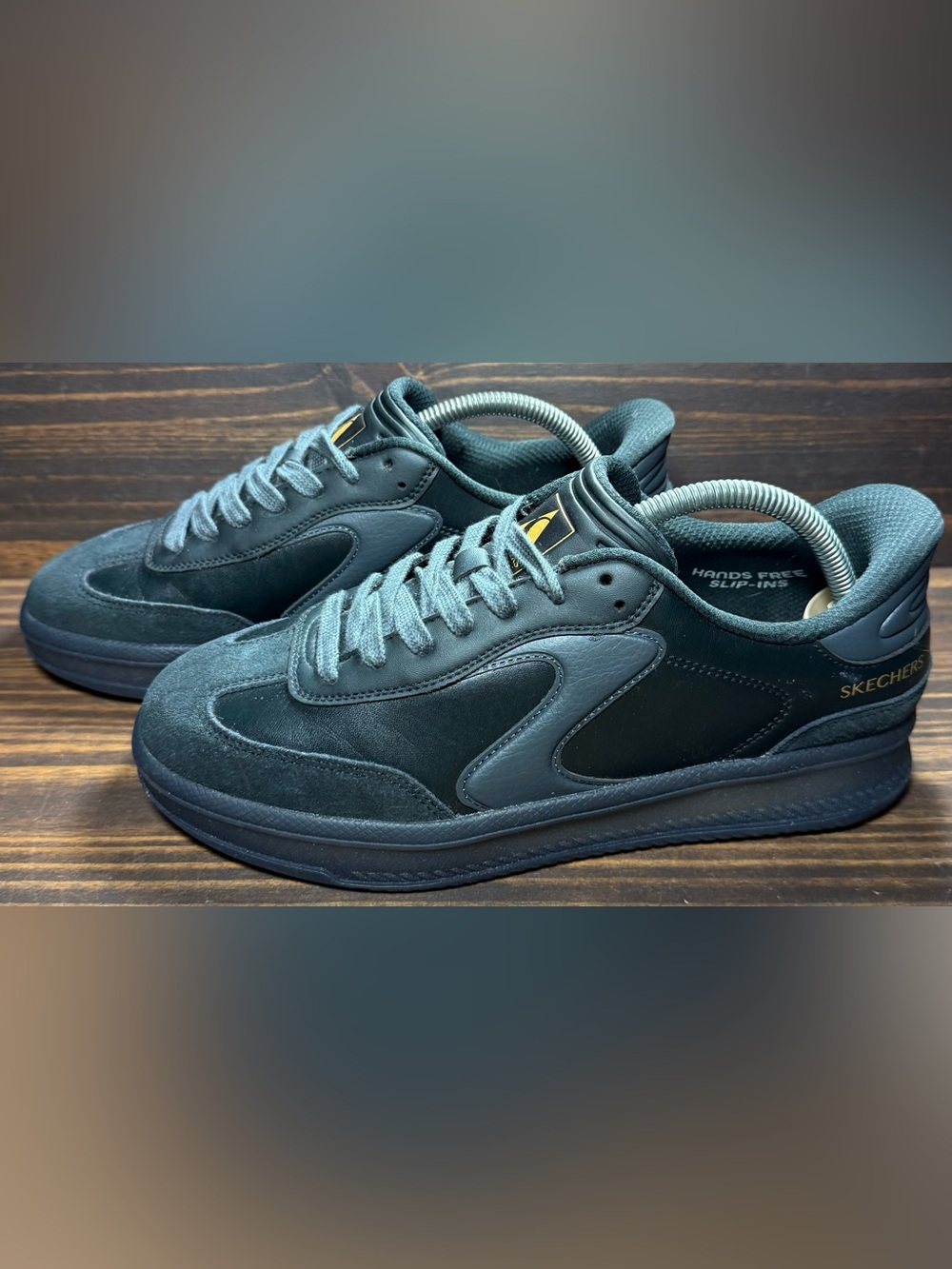 Skechers Slip In Hi Shot Mens Size 8 Shoes Black Grey Athletic Sneaks Light Wear